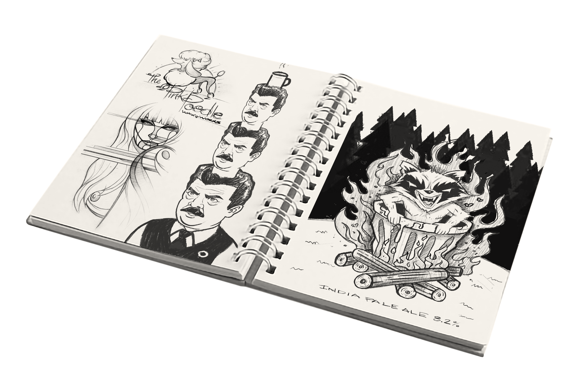 Creative Fang Studio in Fresno CA - Hand drawn Illustration sketchbook